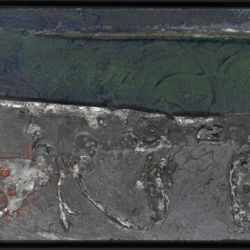 Marotta, Gino , piombostagno geolatrico, 1957, piombo, stagno e amalgama di grafite, VAF 1881, Roverto, Mart