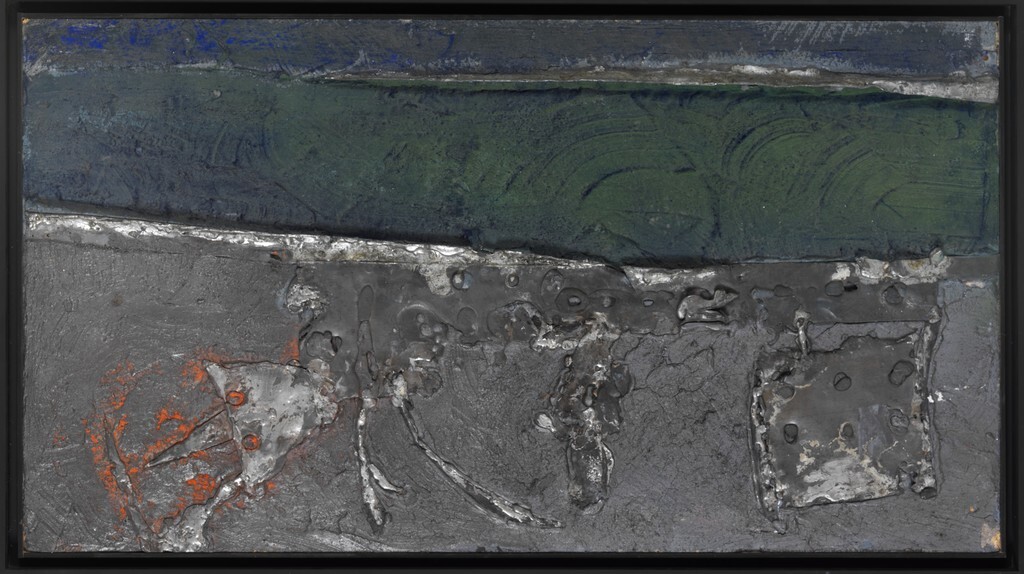 Marotta, Gino , piombostagno geolatrico, 1957, piombo, stagno e amalgama di grafite, VAF 1881, Roverto, Mart