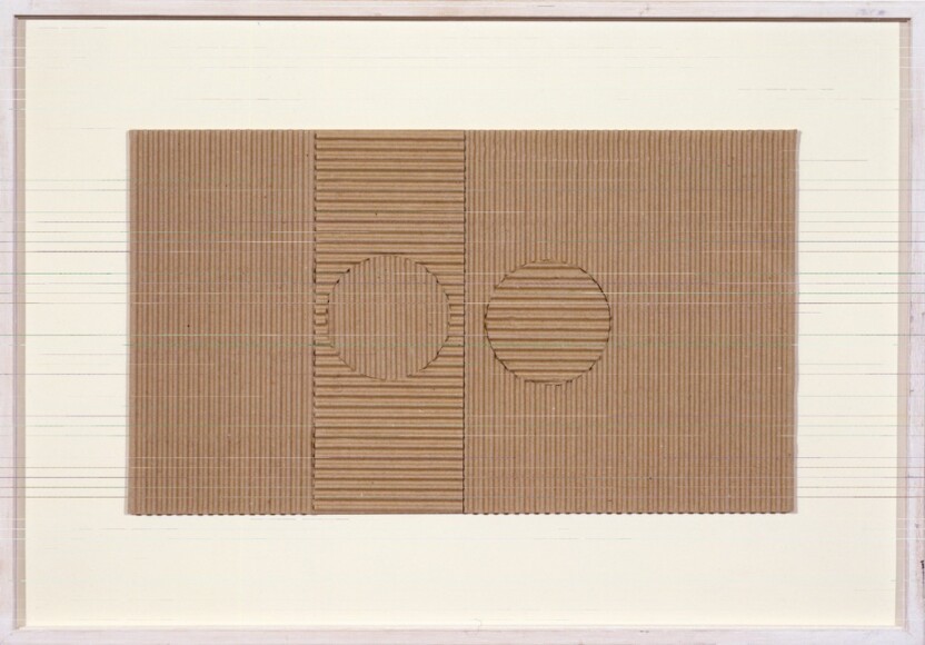 Massironi, Manfredo , Senza titolo, 1959, cartone ondulato, VAF 1739, Roverto, Mart