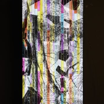 Mastrovito, Andrea , Qui non siamo da nessuna parte, 2016, lightbox - matita litografica su righelli, VAF 2199, Roverto, Mart