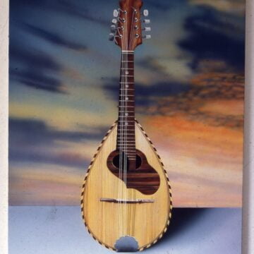 Mazzoni, Antonella , gli strumenti per la vita: mandolino e passioni, 1999, Acryl auf Leinwand, VAF 920, Roverto, Mart