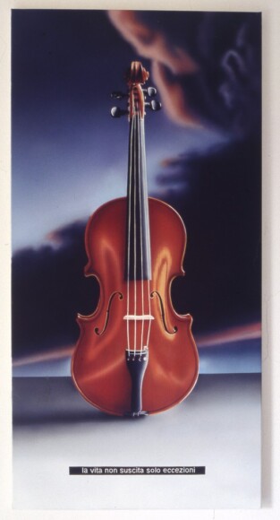 Mazzoni, Antonella , gli strumenti per la vita: viola e eccezioni, 1999, Acryl auf Leinwand, VAF 921, Roverto, Mart