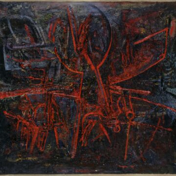 Meneguzzo, Franco , dal magma insondabile e arbitrario, 1956, olio su tela, VAF 1560, Roverto, Mart