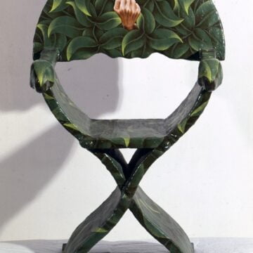 Mercurio Salvatore Lo Grasso , sedia psicologica, 1994, Acryl auf Gipsbändern auf Holz-Stuhl, VAF 1013, Roverto, Mart