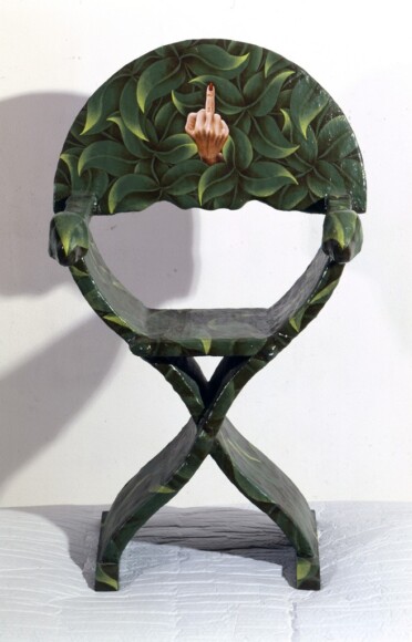 Mercurio Salvatore Lo Grasso , sedia psicologica, 1994, Acryl auf Gipsbändern auf Holz-Stuhl, VAF 1013, Roverto, Mart