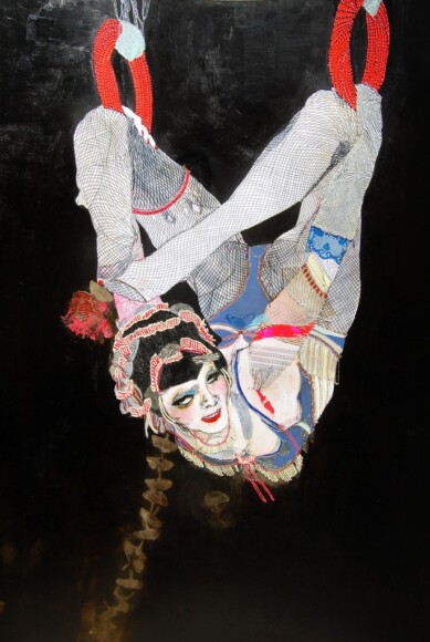 Monzo, Elena , Fil Rouge, 2012, tecnica mista su carta, VAF 2367, Rovereto, Magazzino VAF