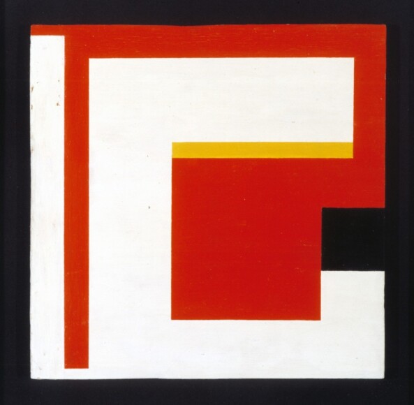 Munari, Bruno , Negativo, positivo, 1951, Öl auf Tafel, VAF 827, Roverto, Mart