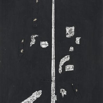 Mussio, Magdalo , "1-157" , 1965, tecnica mista e collage su carta , VAF 2368, Rov. E 3 sotto