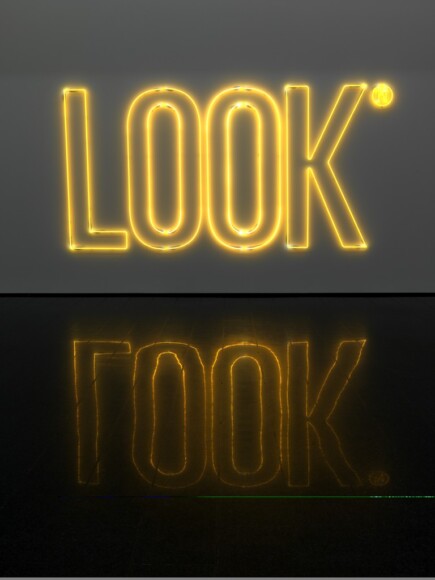 Nannucci, Maurizio , look, 2005, neon, colore giallo, VAF 1600, Roverto, Mart