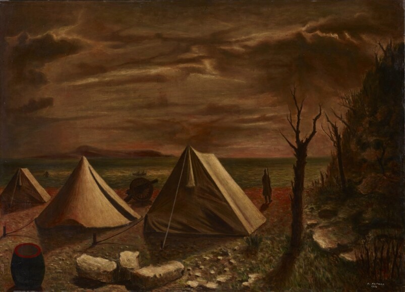 Nathan, Arturo , Attendamento, 1936, olio e tempera su tavola, VAF 2151, Roverto, Mart