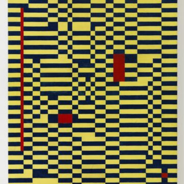 Nigro, Mario , scacchi gialli e blu, 1950, olio su tela, VAF 1442, Roverto, Mart