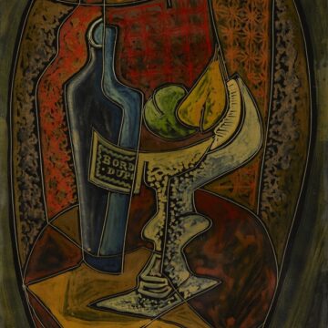 Oriani, Pippo, Natura morta, 1931-1932, encausto graffito su cartone gessato, VAF 2382, Roverto, Mart