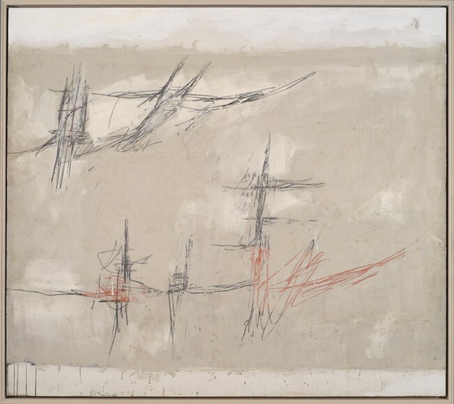 Perilli, Achille , l'unione dei contrari, 1959, tecnica mista su tela, VAF 1283, Roverto, Mart