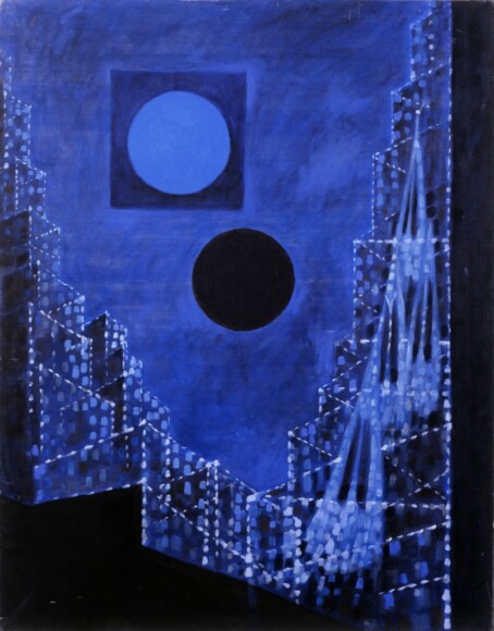 Peverelli, Cesare , New York, 1968/69, tecnica mista su tela, VAF 1951, Roverto, Mart