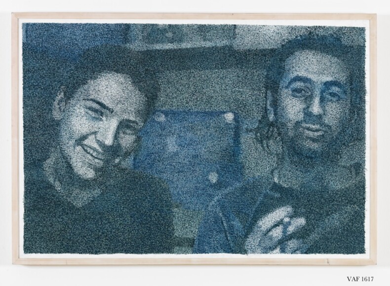 Pietrella, Federico , coppia felice, 2000, timbri su carta intelata, VAF 1617, Roverto, Mart