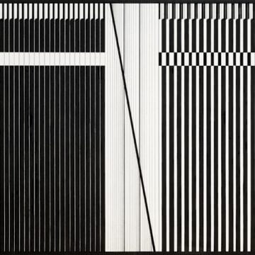 Pizzo, Giovanni , Sign-gestalt n. 028, 1963, morgan's paint e china su masonite , VAF 2391, Rov. A 1 sopra