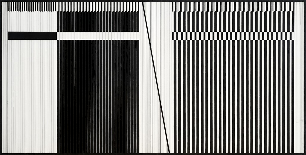 Pizzo, Giovanni , Sign-gestalt n. 028, 1963, morgan's paint e china su masonite , VAF 2391, Rov. A 1 sopra