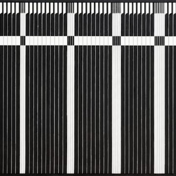 Pizzo, Giovanni , Sign-gestalt n. 0043, 1963, morgan's paint e china su masonite , VAF 2390, Rov. A 1 sopra