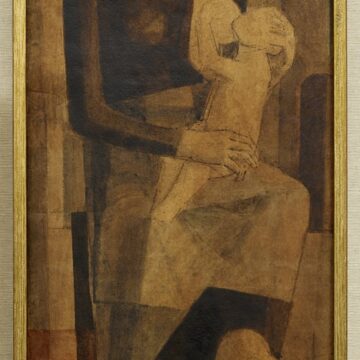 Plattner, Karl , maternità, 1950, tecnica mista su carta intelata, VAF 2448, Roverto, Mart