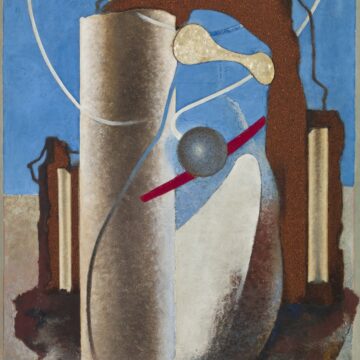 Prampolini, Enrico , Simultaneità di tempo e spazio, 1935, polimaterico su tavola, VAF 1999 , Roverto, Mart