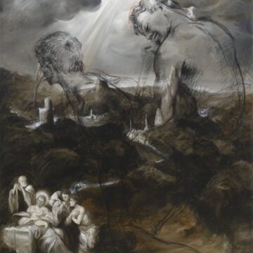 Pulini, Massimo , Federico adora Andrea , 1988, olio e carbone su tela , VAF 2395, Rovereto, Magazzino VAF