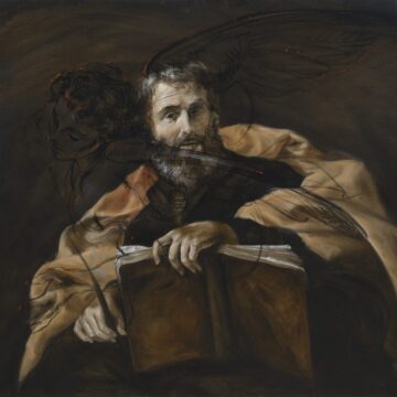 Pulini, Massimo , Federico serve Sigismondo , 1988, olio e carbone su tela , VAF 2394, Rovereto, Magazzino VAF