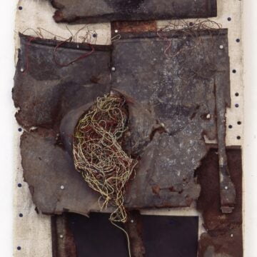 Raccagni, Andrea , guerriero, 1959, collage di ferri, VAF 1696, Roverto, Mart