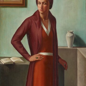 Rho, Manlio , Signora in rosso, 1931, olio su tela, VAF 2120, Roverto, Mart