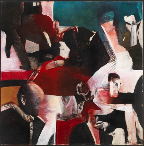 Romagnoni, Bepi , Racconto: Picasso, 1964, tecnica mista su carta fotografica intelata, VAF 1873, Roverto, Mart