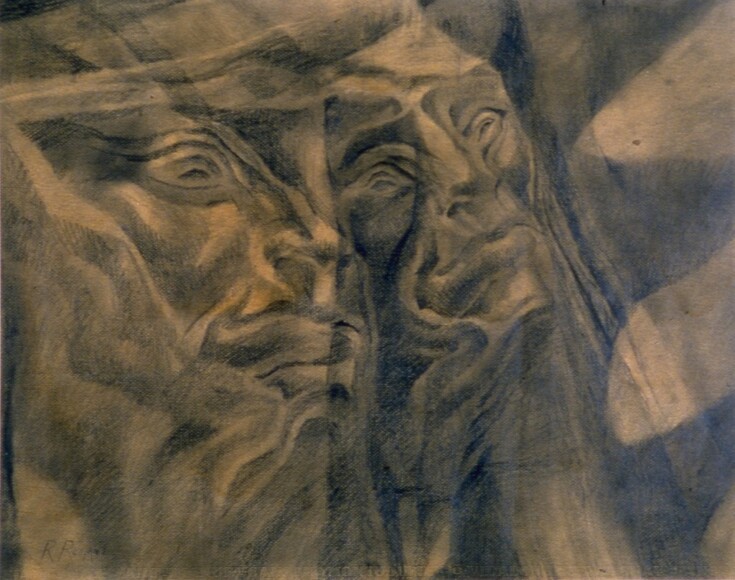 Romani, Romolo , La rivolta, 1907-1908, gesso grasso su carta, VAF 856, Roverto, Mart