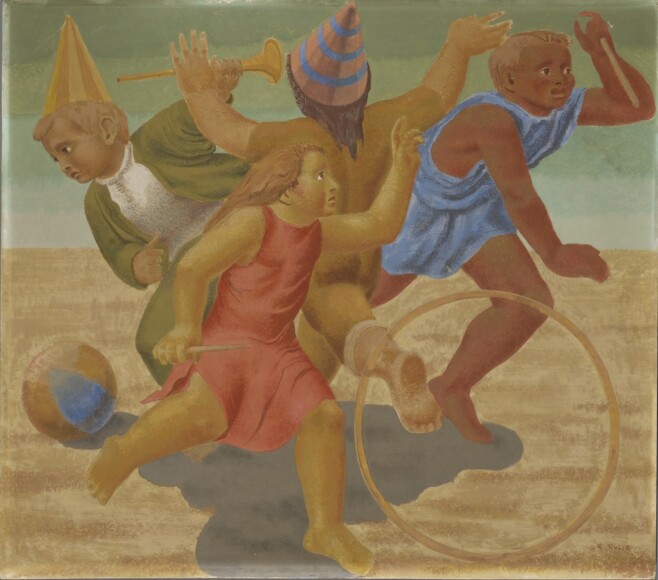 Rosso, Giulio , Giuochi, 1933, tempera su tavola, VAF 2222, Roverto, Mart