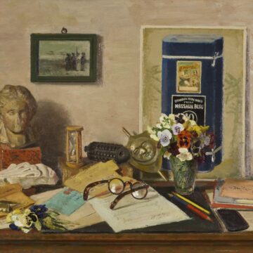 Salietti, Alberto , Sullo scrittoio, 1946, olio su compensato, VAF 2463, Roverto, Mart