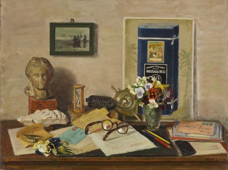 Salietti, Alberto , Sullo scrittoio, 1946, olio su compensato, VAF 2463, Roverto, Mart