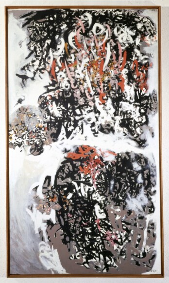 Sanfilippo, Antonio , ohne Titel, 1958, tempera su tela, VAF 467, Roverto, Mart