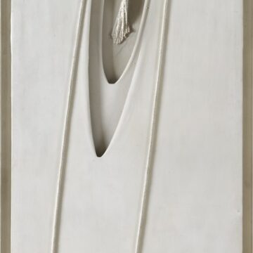 Savelli, Angelo , Speranze, 1962, olio e assemblage di corde su tele Sovrapposte in cornice di legno , VAF 1523, Roverto, Mart