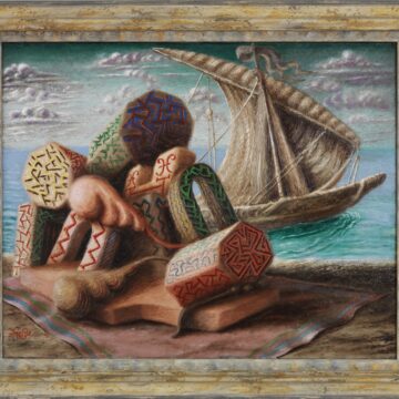 Savinio, Alberto , Ulysse et Polyphéme, 1929, olio su tela, VAF 666, Roverto, Mart