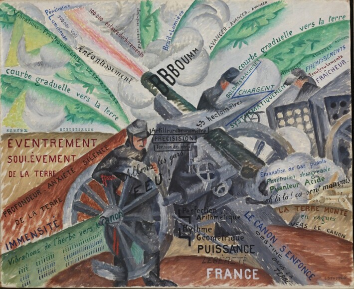 Severini, Gino , Cannoni in azione, 1915, olio su tela, VAF 662, Roverto, Mart