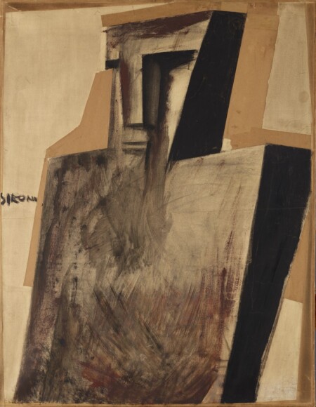 Sironi, Mario , Figura d'uomo, 1926 ca., tempera e collage su carta intelata , VAF 2161, Roverto, Mart