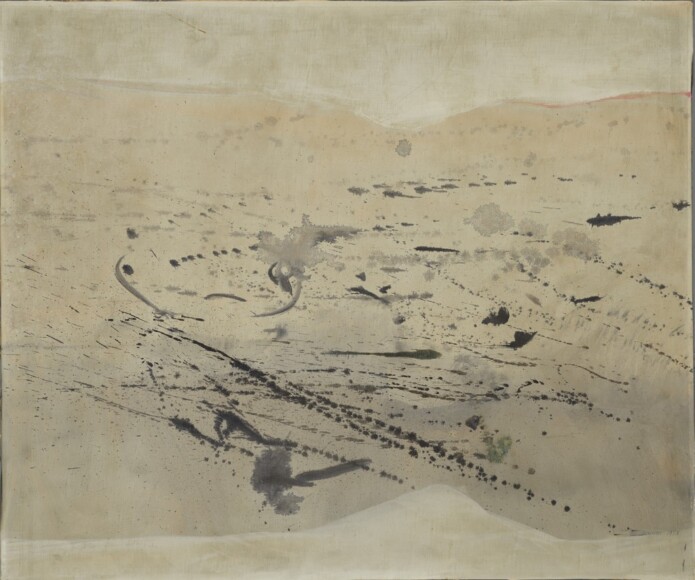 Sordini, Ettore , movimento con meduse, 1958, tecnica mista su tela, VAF 2409, Roverto, Mart