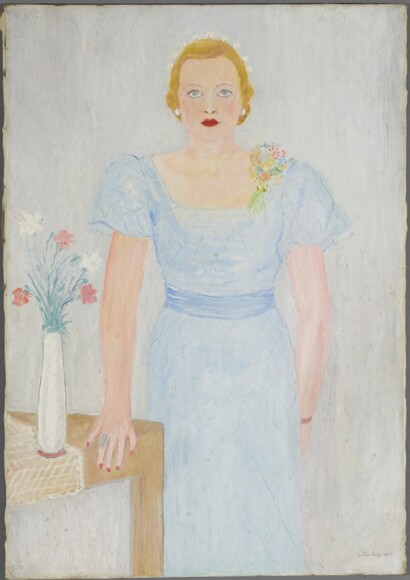 Spilimbergo, Adriano , Signora con vaso di fiori, 1935, olio su tela, VAF 2223 , Roverto, Mart