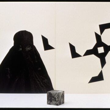 Squatriti, Fausta , Nel regno animale: ritratto di giovane madre , 1994, Fotografie, Aquarell, Collage auf Forex + Marmor, VAF 513, Roverto, Mart