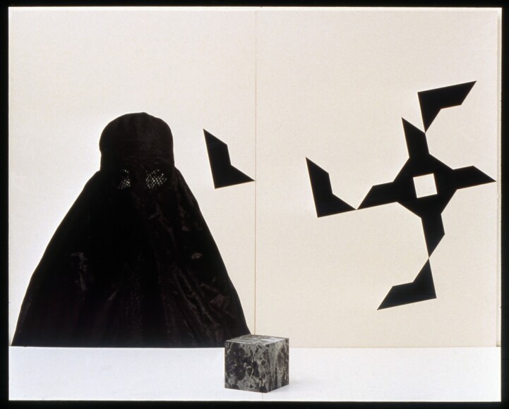 Squatriti, Fausta , Nel regno animale: ritratto di giovane madre , 1994, Fotografie, Aquarell, Collage auf Forex + Marmor, VAF 513, Roverto, Mart