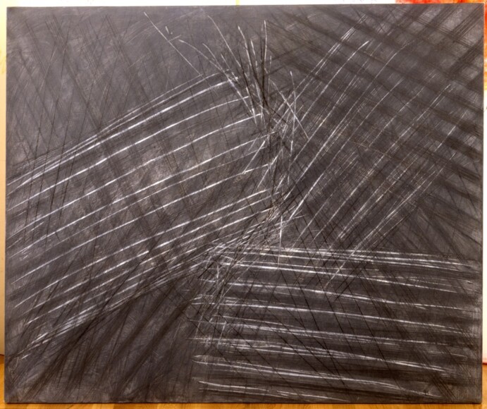 Strazza, Guido , colonne spezzate, 1981, olio su tela, VAF 1407, Roverto, Mart