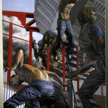 Verlato, Niccoli , Rowdys/Hooligans, 2003, olio su tela, VAF 923, Roverto, Mart