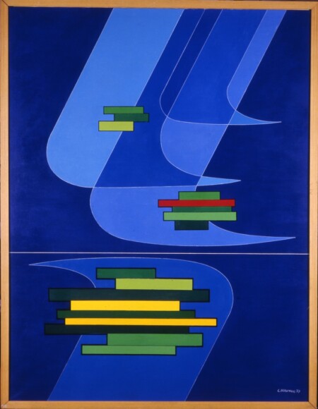 Veronesi, Luigi , Costruzione PK 2 , 1977, Öl auf Leinwand, VAF 593, Roverto, Mart