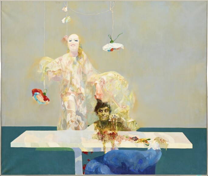 Vespignani, Renzo , Ah! Que ta chaine est légère, 1968-69, olio su tela, VAF 2140, Roverto, Mart