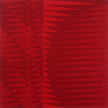 Zappettini, Gianfranco , strutture no. 1, 1967, olio su tela - rosso, VAF 1869, Rov. A 3 sotto