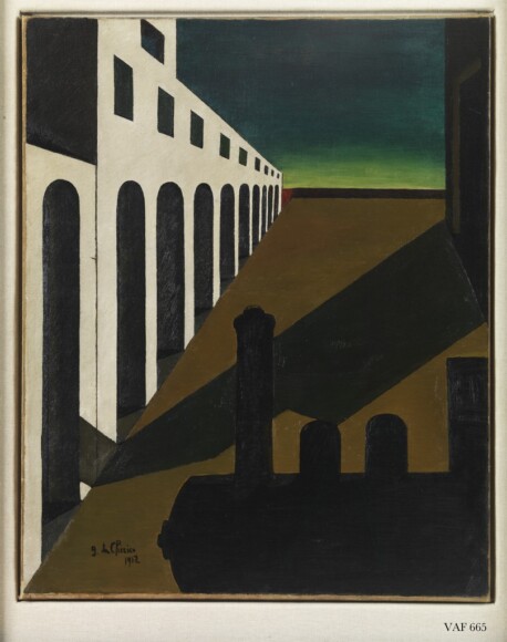 De Chirico, Giorgio , La matinée angoissante, 1912, olio su tela, VAF 665, Roverto, Mart